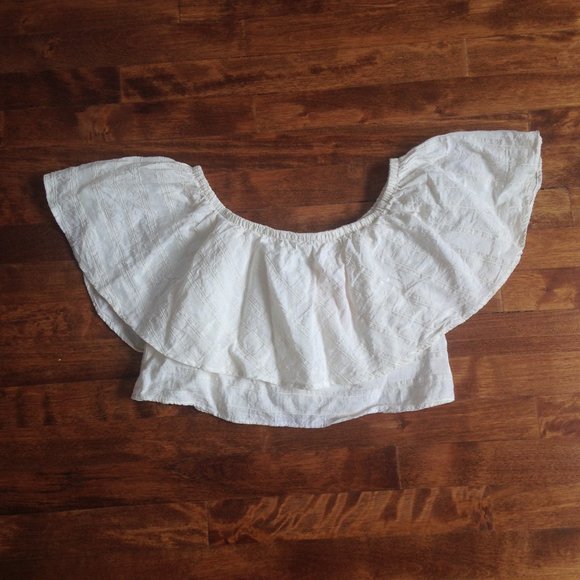 Reformation - Ivory Off The Shoulder Crop Top - Picture 7 of 16
